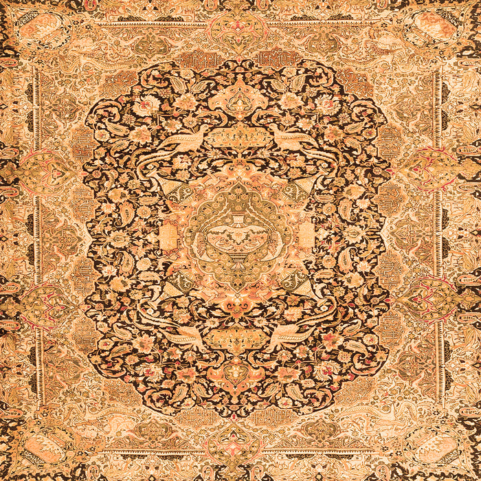 Serging Thickness of Persian Orange Traditional Rug, tr4095org