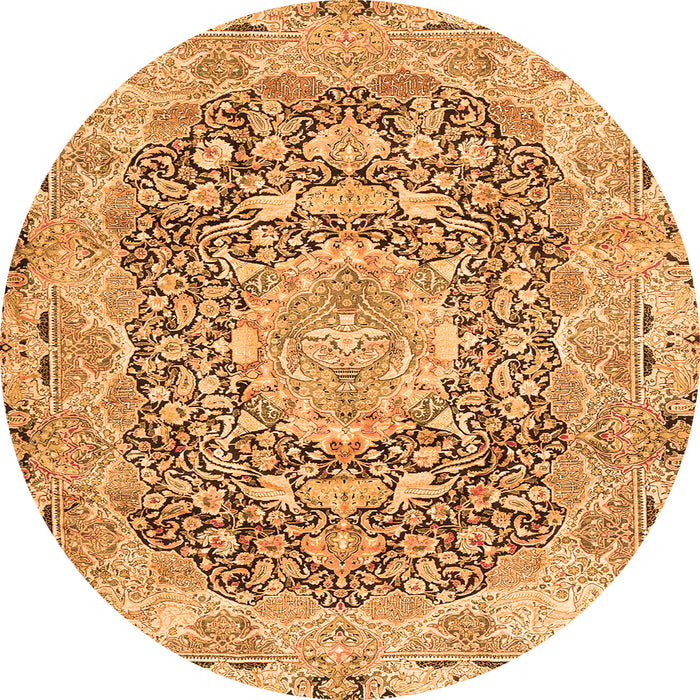 Machine Washable Persian Orange Traditional Area Rugs, wshtr4095org