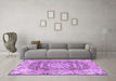 Machine Washable Persian Purple Traditional Area Rugs in a Living Room, wshtr4095pur