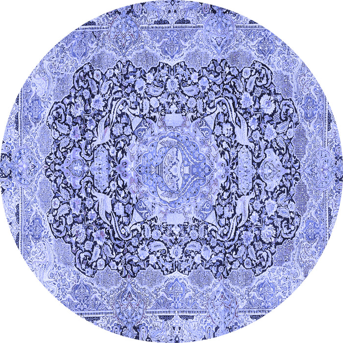 Round Persian Blue Traditional Rug, tr4095blu
