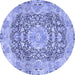 Round Persian Blue Traditional Rug, tr4095blu
