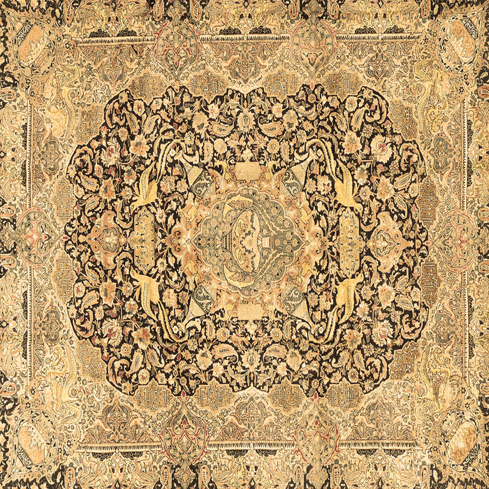 Square Persian Brown Traditional Rug, tr4095brn