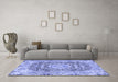 Machine Washable Persian Blue Traditional Rug in a Living Room, wshtr4095blu