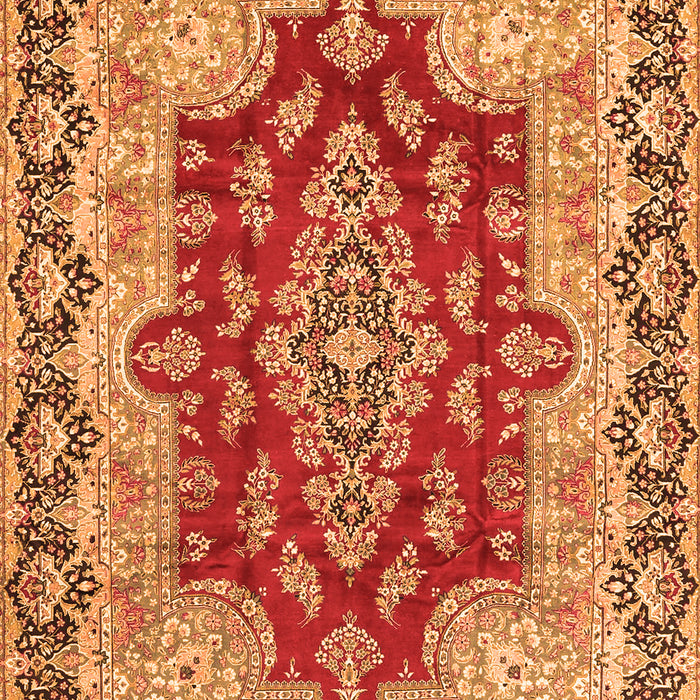 Serging Thickness of Machine Washable Persian Orange Traditional Area Rugs, wshtr4096org