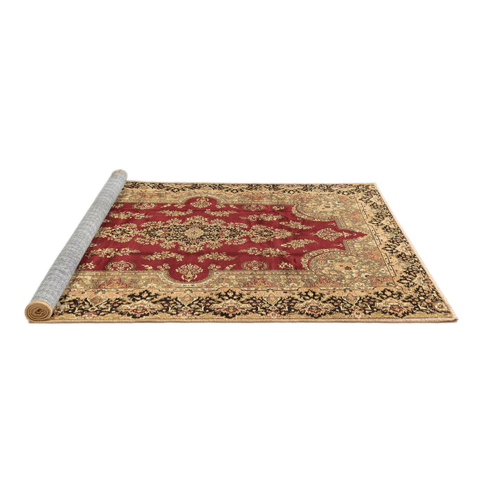 Sideview of Machine Washable Persian Brown Traditional Rug, wshtr4096brn