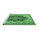 Sideview of Machine Washable Persian Emerald Green Traditional Area Rugs, wshtr4096emgrn