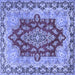 Square Machine Washable Persian Blue Traditional Rug, wshtr4096blu