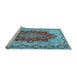 Sideview of Machine Washable Persian Light Blue Traditional Rug, wshtr4096lblu