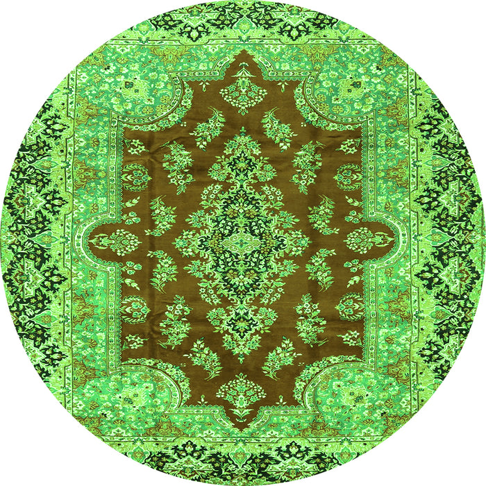 Machine Washable Persian Green Traditional Area Rugs, wshtr4096grn