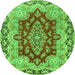 Machine Washable Persian Green Traditional Area Rugs, wshtr4096grn