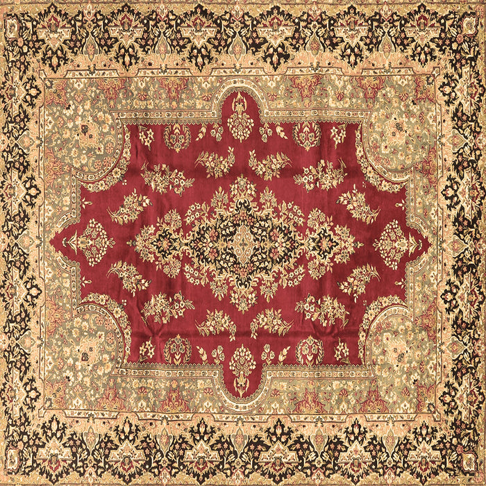 Square Machine Washable Persian Brown Traditional Rug, wshtr4096brn