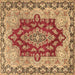 Square Machine Washable Persian Brown Traditional Rug, wshtr4096brn