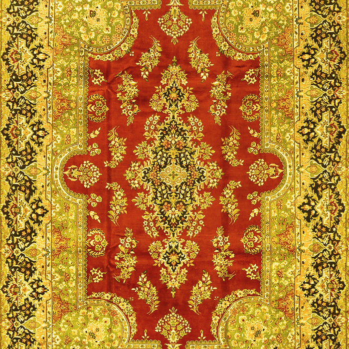 Machine Washable Persian Yellow Traditional Rug, wshtr4096yw