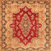 Serging Thickness of Persian Orange Traditional Rug, tr4096org