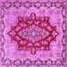 Square Machine Washable Persian Pink Traditional Rug, wshtr4096pnk