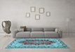 Machine Washable Persian Light Blue Traditional Rug in a Living Room, wshtr4096lblu