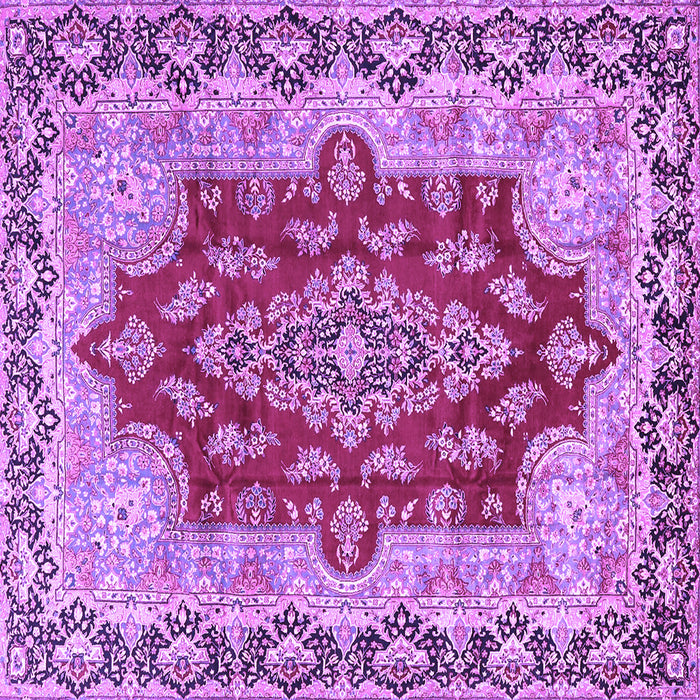 Square Machine Washable Persian Purple Traditional Area Rugs, wshtr4096pur