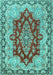 Machine Washable Persian Turquoise Traditional Area Rugs, wshtr4096turq