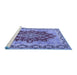 Sideview of Machine Washable Persian Blue Traditional Rug, wshtr4096blu