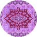 Round Persian Purple Traditional Rug, tr4096pur