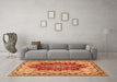 Machine Washable Persian Orange Traditional Area Rugs in a Living Room, wshtr4096org