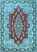 Machine Washable Persian Light Blue Traditional Rug, wshtr4096lblu