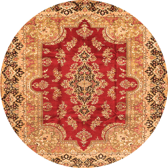 Machine Washable Persian Orange Traditional Area Rugs, wshtr4096org