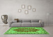 Machine Washable Persian Green Traditional Area Rugs in a Living Room,, wshtr4096grn