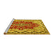 Sideview of Machine Washable Persian Yellow Traditional Rug, wshtr4096yw