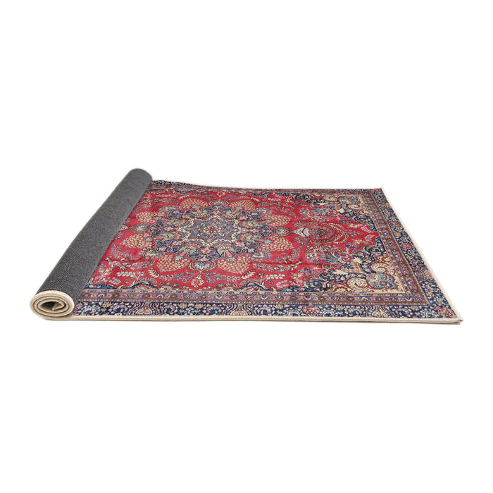 Sideview of Traditional Brown Red Medallion Rug, tr4097