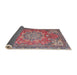 Sideview of Traditional Brown Red Medallion Rug, tr4097