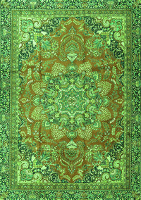 Medallion Green Traditional Rug, tr4097grn