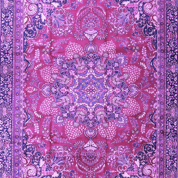 Machine Washable Medallion Purple Traditional Area Rugs, wshtr4097pur