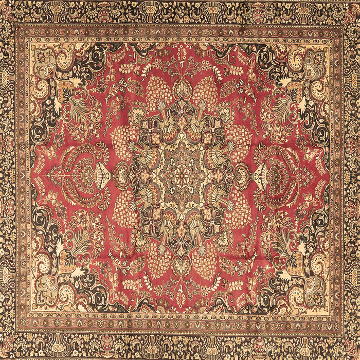 Square Medallion Brown Traditional Rug, tr4097brn