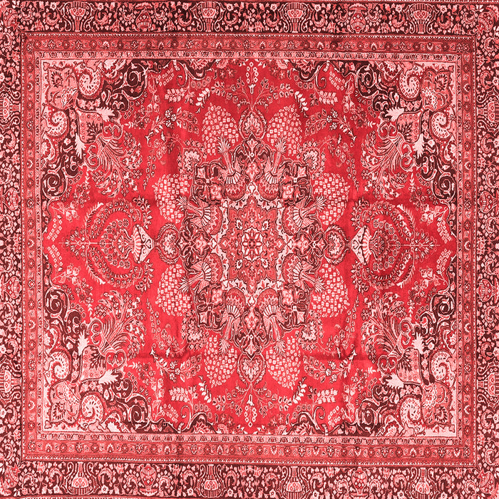 Machine Washable Medallion Red Traditional Rug, wshtr4097red
