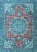 Medallion Light Blue Traditional Rug, tr4097lblu