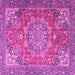 Square Medallion Pink Traditional Rug, tr4097pnk