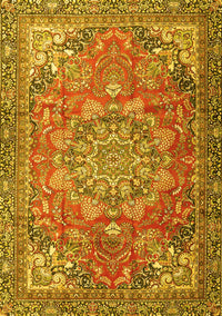 Medallion Yellow Traditional Rug, tr4097yw