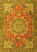 Medallion Yellow Traditional Rug, tr4097yw