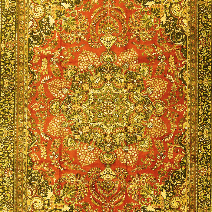Medallion Yellow Traditional Rug, tr4097yw