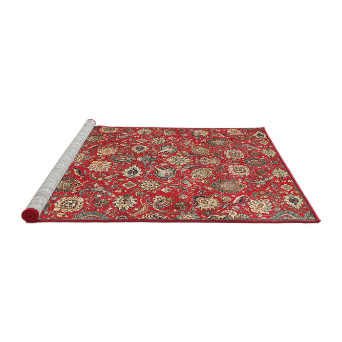 Sideview of Machine Washable Traditional Red Rug, wshtr4098
