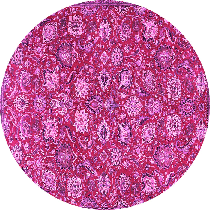 Round Persian Pink Traditional Rug, tr4098pnk