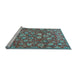 Sideview of Machine Washable Persian Light Blue Traditional Rug, wshtr4098lblu