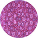Round Persian Purple Traditional Rug, tr4098pur