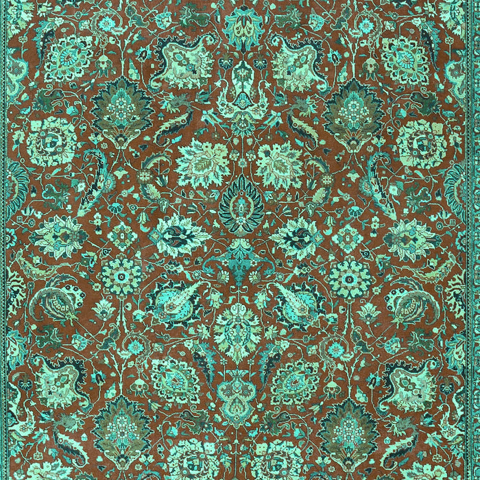Machine Washable Persian Turquoise Traditional Area Rugs, wshtr4098turq