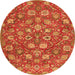 Machine Washable Persian Orange Traditional Area Rugs, wshtr4098org