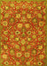 Machine Washable Persian Yellow Traditional Rug, wshtr4098yw