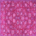 Square Persian Pink Traditional Rug, tr4098pnk