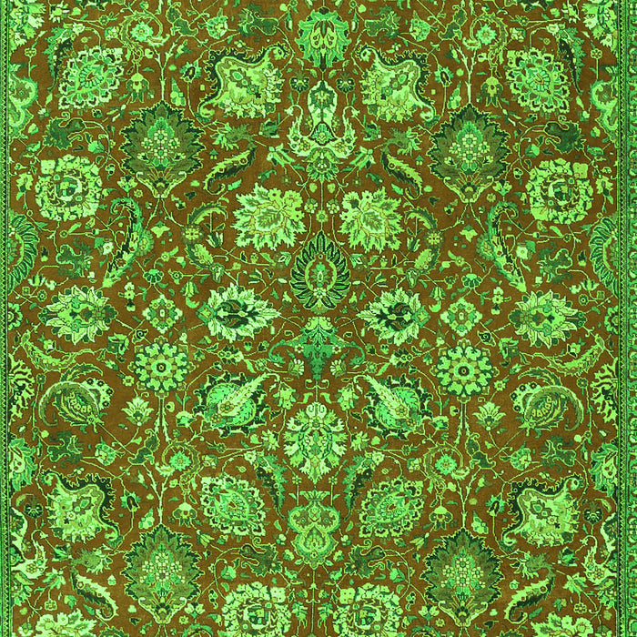 Serging Thickness of Machine Washable Persian Green Traditional Area Rugs, wshtr4098grn