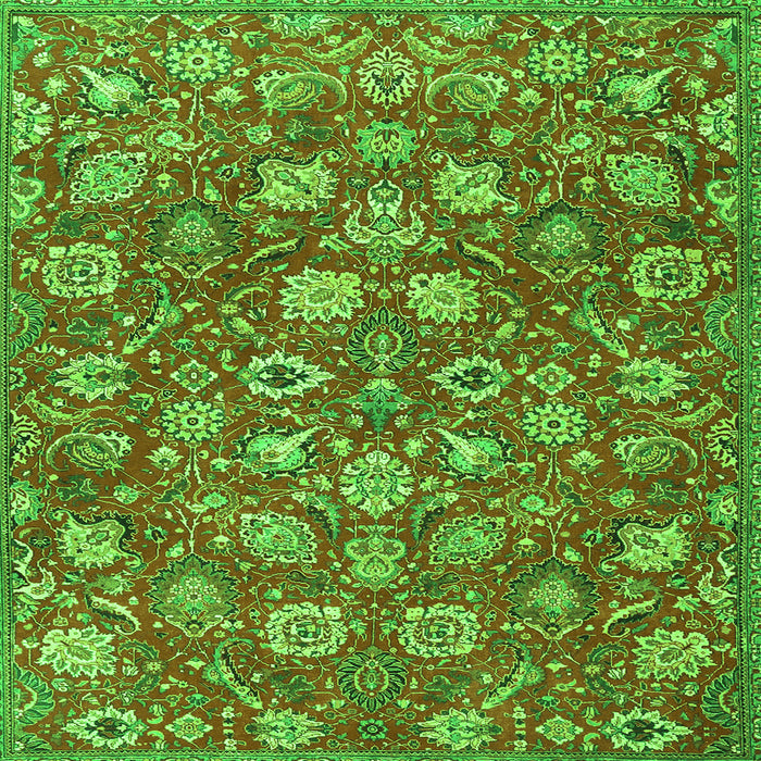 Serging Thickness of Persian Green Traditional Rug, tr4098grn
